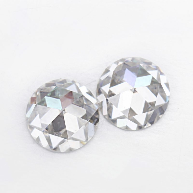 Round Rose Cut Shape Near Colorless Loose Moissanite For Jewelry