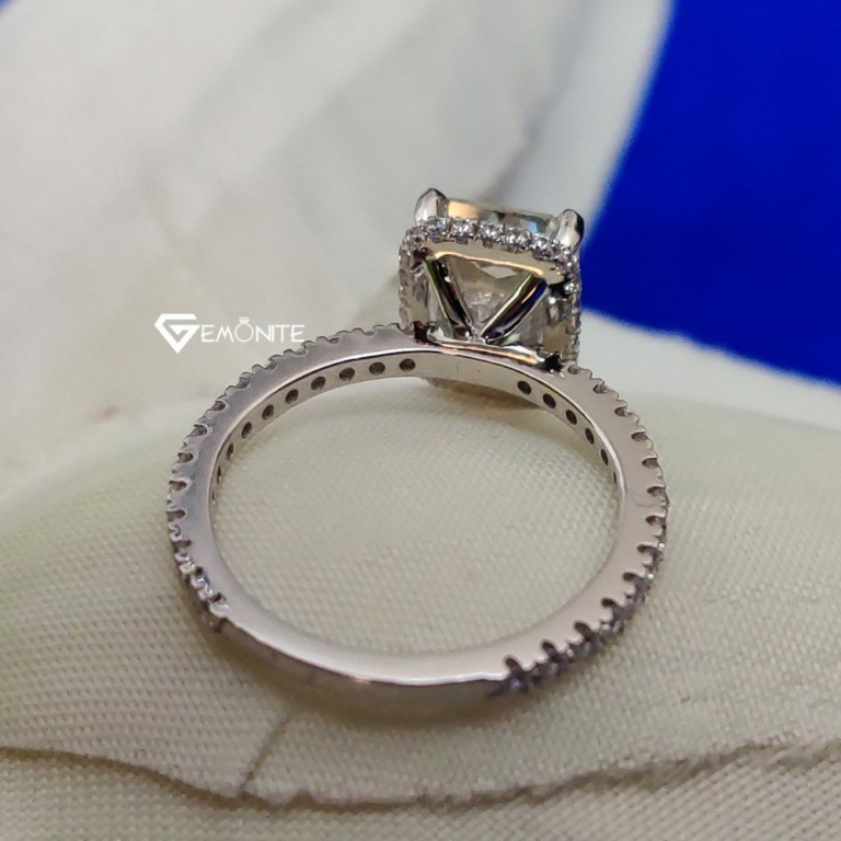 Hidden Halo Eternity 4TCW Radiant Cut Moissanite Engagement Ring, Wedding Ring, Art Deco Women Ring for Gift