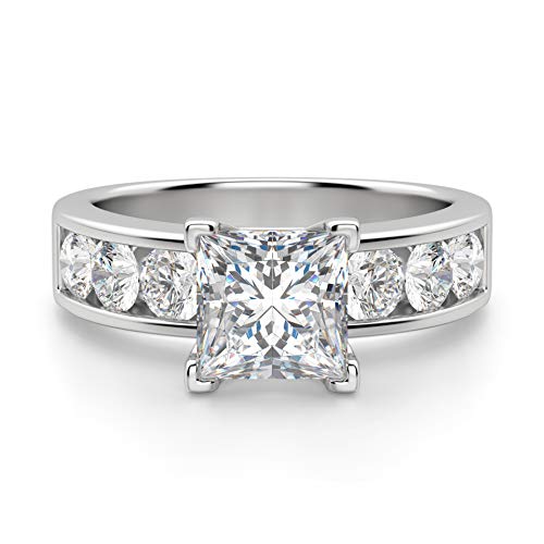 Diva Princess Cut 2.60Ct, VVS1 Clarity, Colorless Moissanite Diamond, 925 Sterling Silver Ring, Promise Ring, Engagement Ring, Wedding Gift