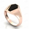 2.5 CT Vintage Coffin Shaped Black Onyx Signet Engagement Ring For Men 14k Gold Signet Wedding Ring Men Black Gemstone Bridal Rings Handmade Statement Ring Promise Anniversary Ring For Men