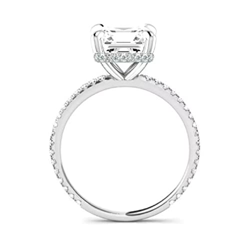 Engagement Ring, Radiant Cut 8.00Ct, VVS1 Clarity, Moissanite Diamond, Hidden Halo Ring, 925 Sterling Silver Ring, Anniversary Ring, Wedding Gift, Perfact for Gift Or As You Want