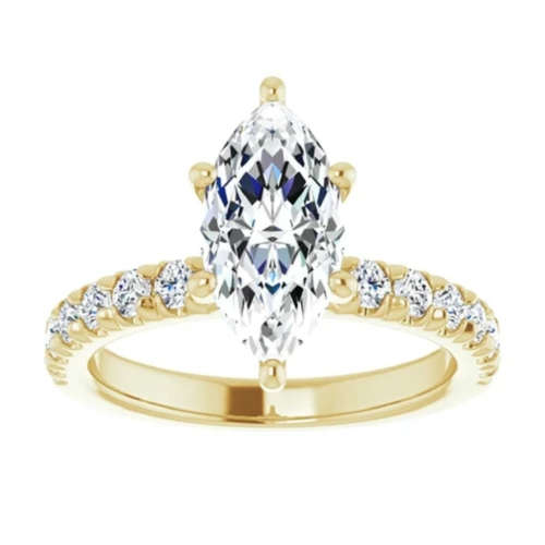 Marquise Cut Womens Moissanite Wedding Ring Silver/Solid Gold Womens Moissanite Hidden Halo Ring Promise Gifts for Her 1.5 Carat Moissanite Engagement Ring
