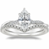 1 Carat Marquise Cut Moissanite Ring, Solid Gold/Silver, Twisted Shank Engagement, Bridal Wedding, Anniversary Promise Ring for Her